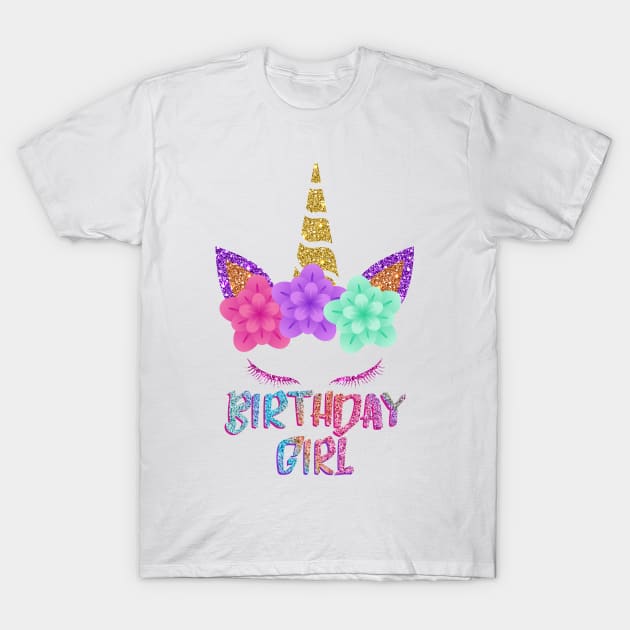 Birthday Girl Rainbow Unicorn | Born in Gift Idea T-Shirt by MerchMadness